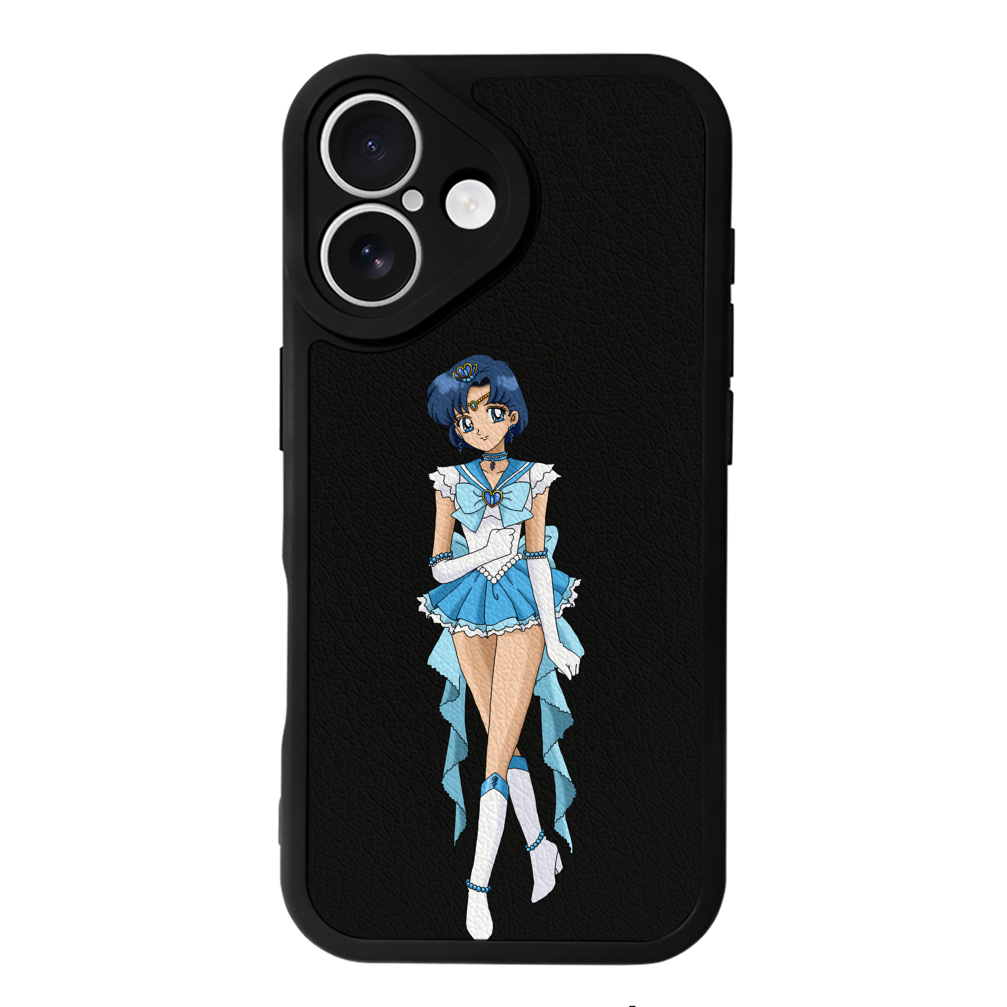 （画像用） 美少女戦士セーラームーン 水野 亜美 みずの あみ Sailor Moon Mizuno Ami 【iPhone 16シリーズ対応】シリコンスマホケース（レザー調） 材質：シリコン